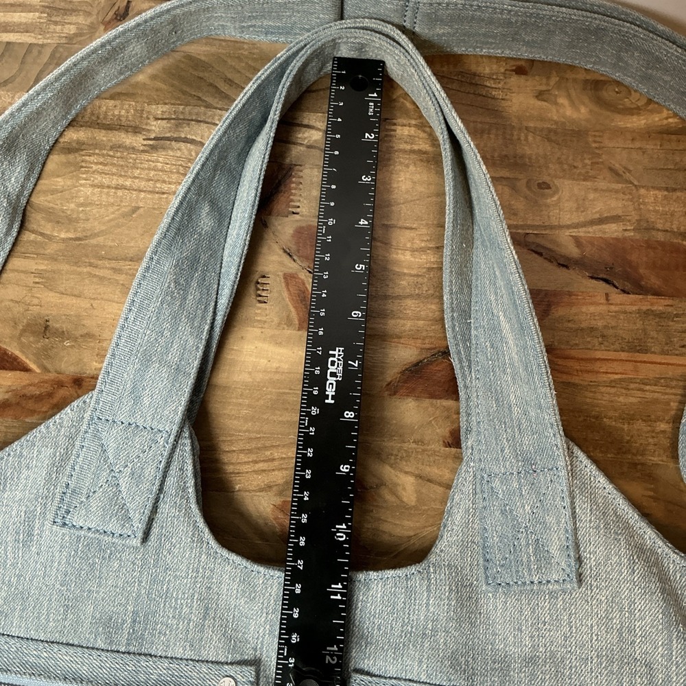 True Religion Denim Handbag Tote Shoulder Crossbody Jean Purse Y2K Carry On - Picture 4 of 13